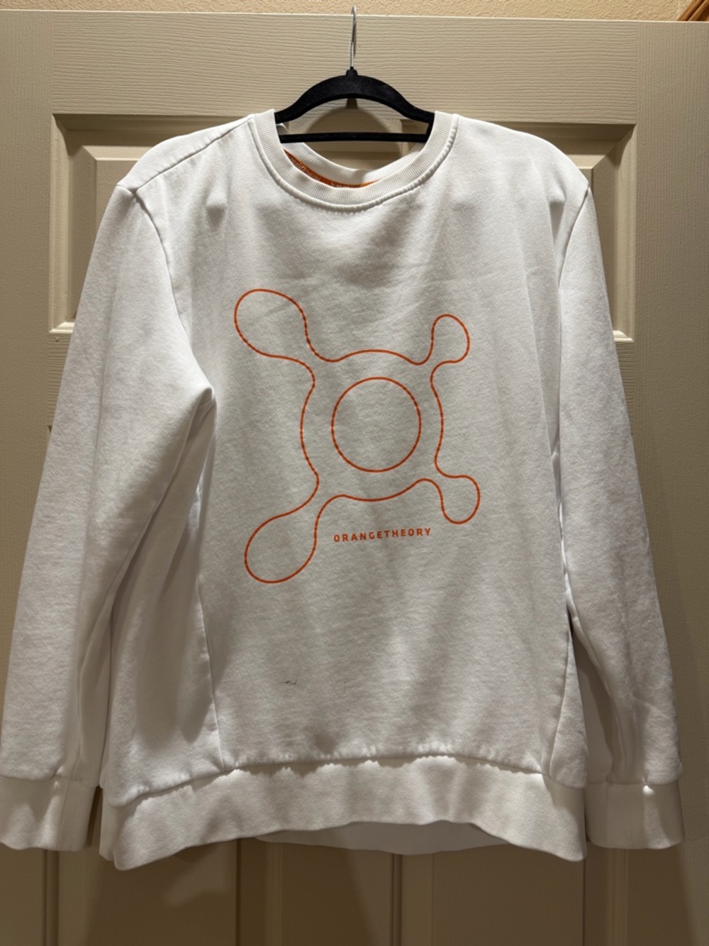 OrangeTheory White Crewneck Sweatshirt with Orangetheory Logo
